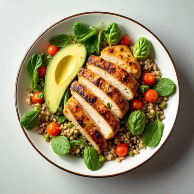 Grilled Chicken and Quinoa Salad with Crisp Vegetables