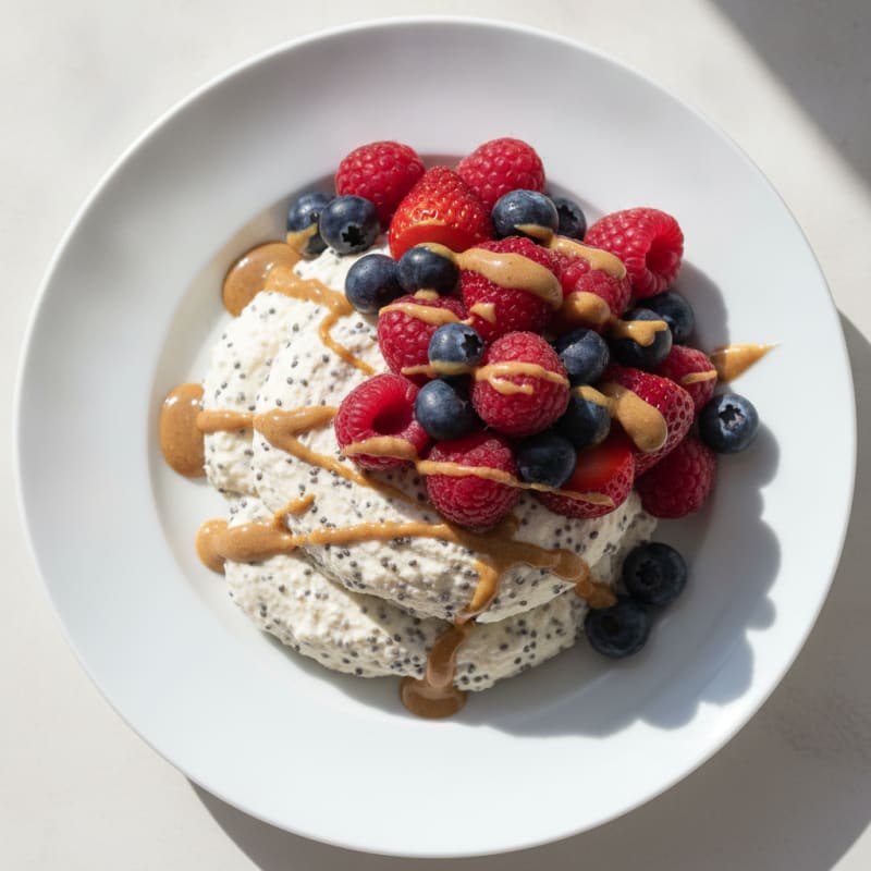 Silky Greek Yogurt Protein Mousse with Mixed Berries