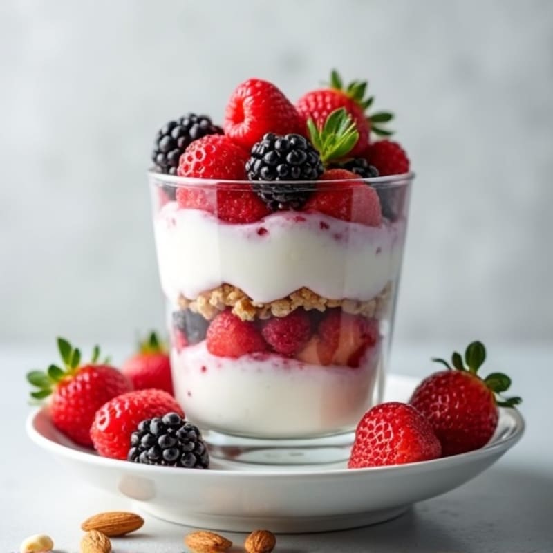 Greek Yogurt Protein Parfait with Mixed Berries
