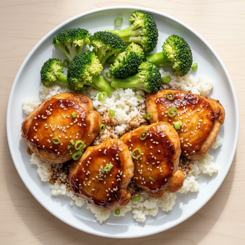 Crispy Teriyaki Glazed Chicken Thighs