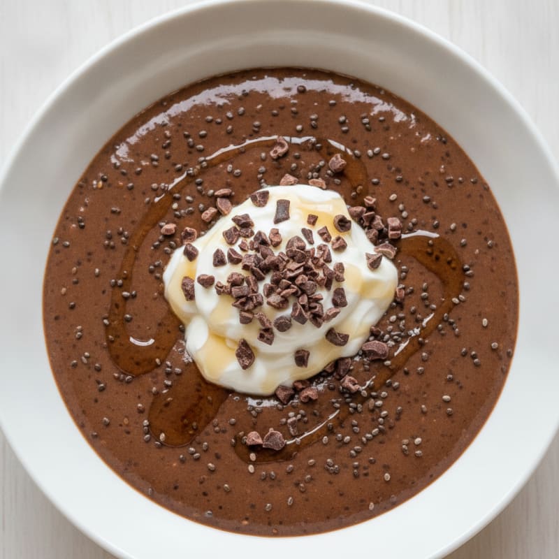 Silky Chocolate Protein Pudding with Chia Seeds