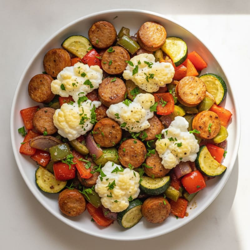 Sheet Pan Sausage and Veggie Hash