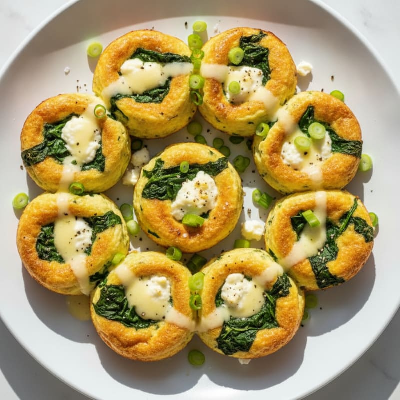 Baked Egg Bites with Spinach and Feta
