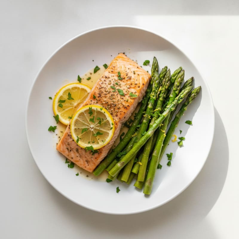 Baked Lemon Herb Salmon with Asparagus