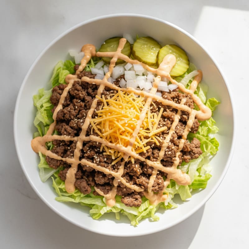 Ground Beef Big Mac Bowl