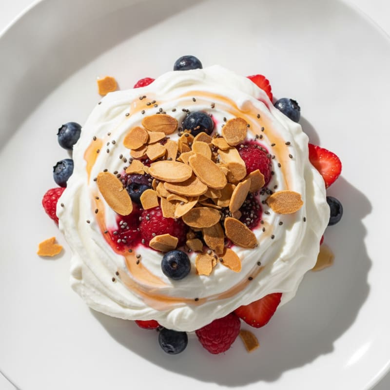 Greek Yogurt Protein Parfait with Berries and Almonds