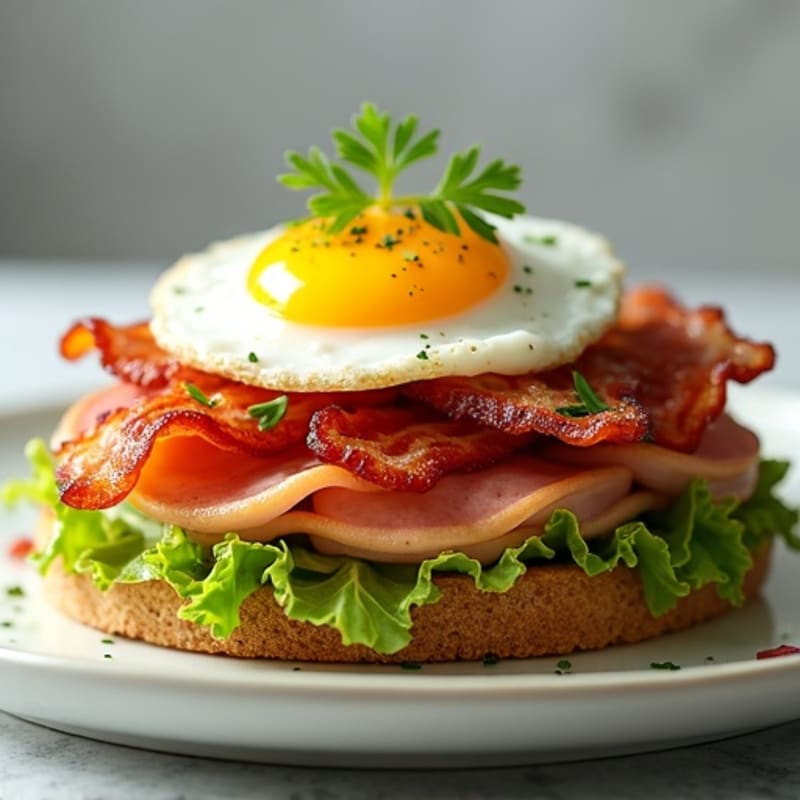 Crispy Turkey Bacon Lettuce Stack with Herb Mayo