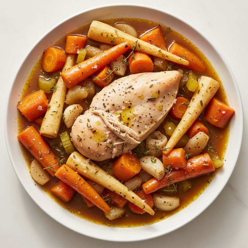 Slow Cooker Herb Chicken and Root Vegetables