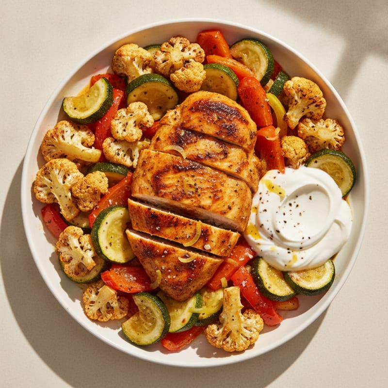 Spicy Harissa Chicken with Roasted Vegetables