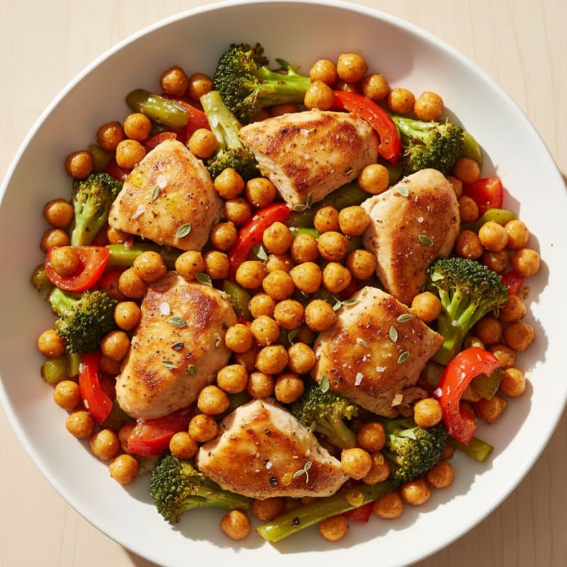 Crispy Roasted Chickpea and Vegetable Bowl