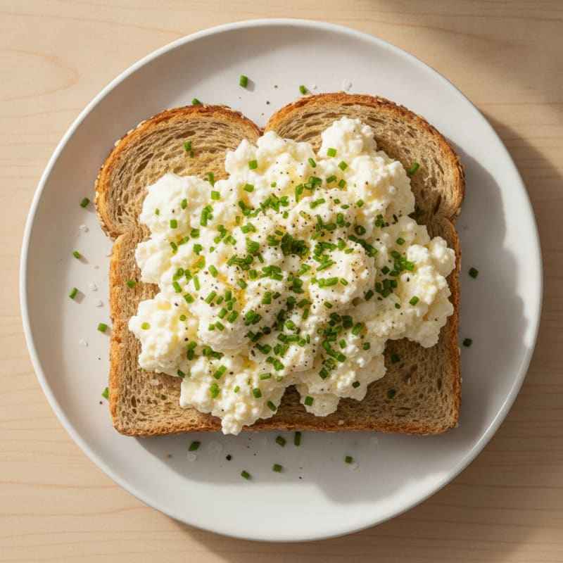 Loaded Savory Egg and Cottage Cheese Toast