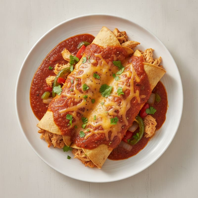Chicken Enchiladas with Red Chili Sauce