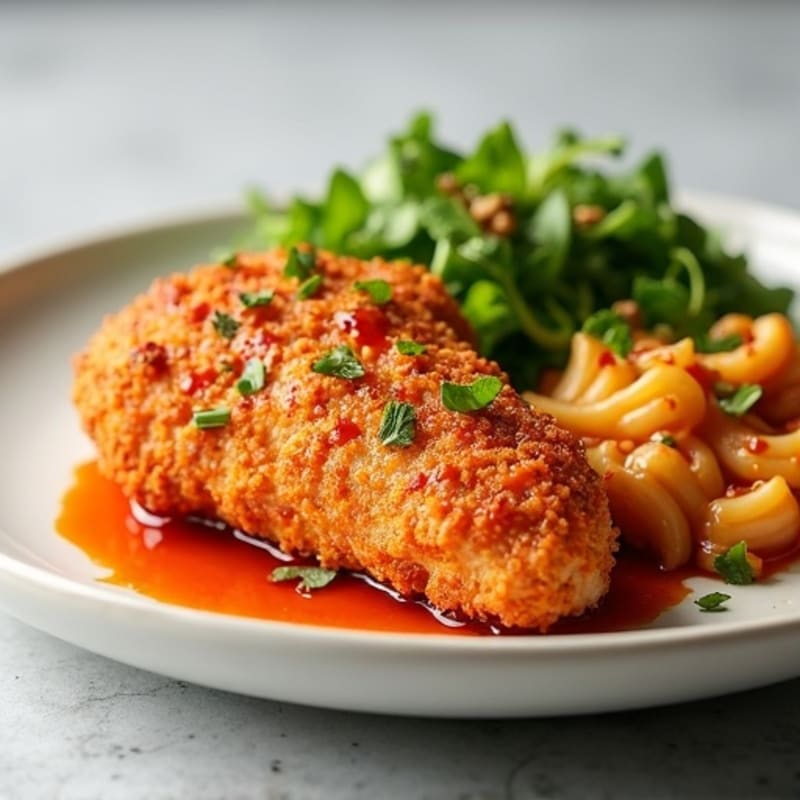 Crispy Baked Ginger-Garlic Chicken with Sweet Chili Sauce