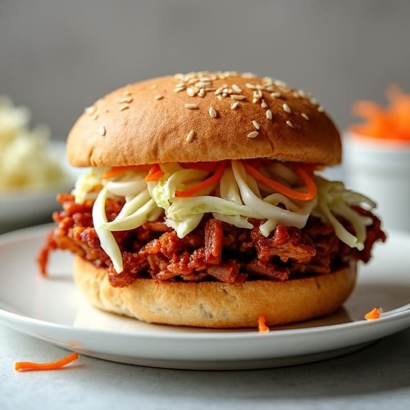 Lean Slow Cooked BBQ Pulled Pork Sandwiches with Creamy Slaw