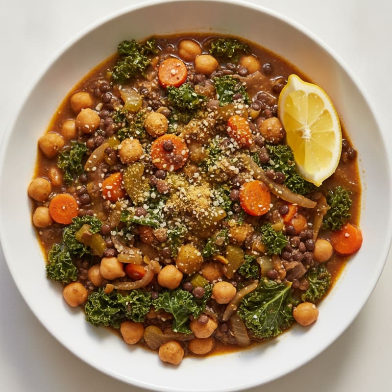 Hearty Black Lentil and Vegetable Stew