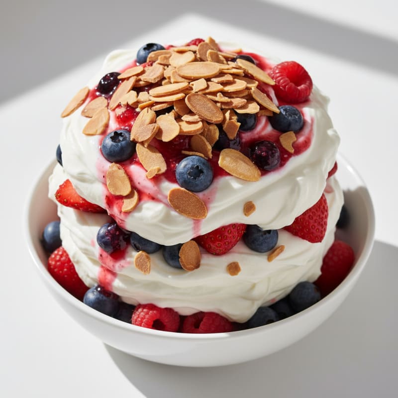 Greek Yogurt Protein Parfait with Berries and Almonds