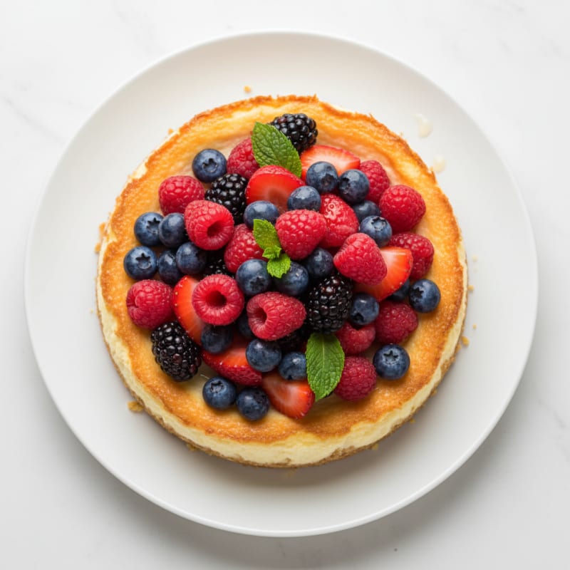 Greek Yogurt Protein Cheesecake with Fresh Berries