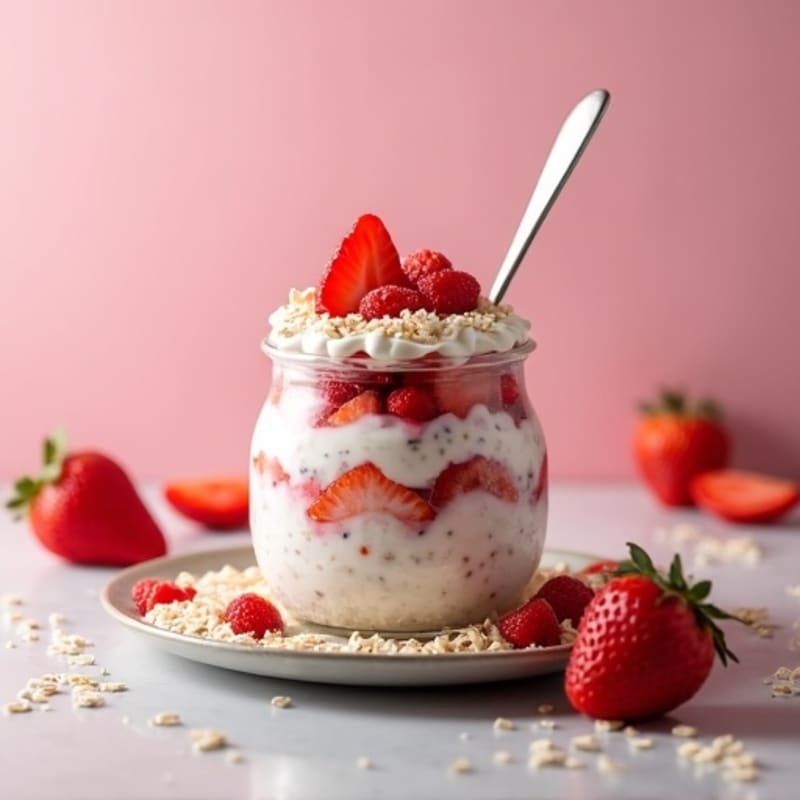 Creamy Strawberry Shortcake Overnight Oats