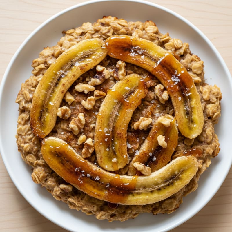 Golden Caramelized Banana Oatmeal Bake