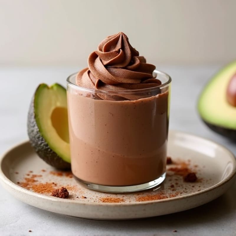 Chocolate Protein Mousse with Almond Butter Swirl