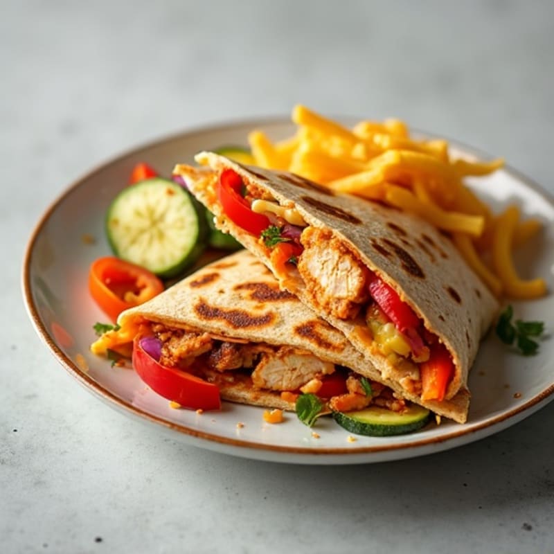 Healthy BBQ Chicken and Veggie Quesadilla