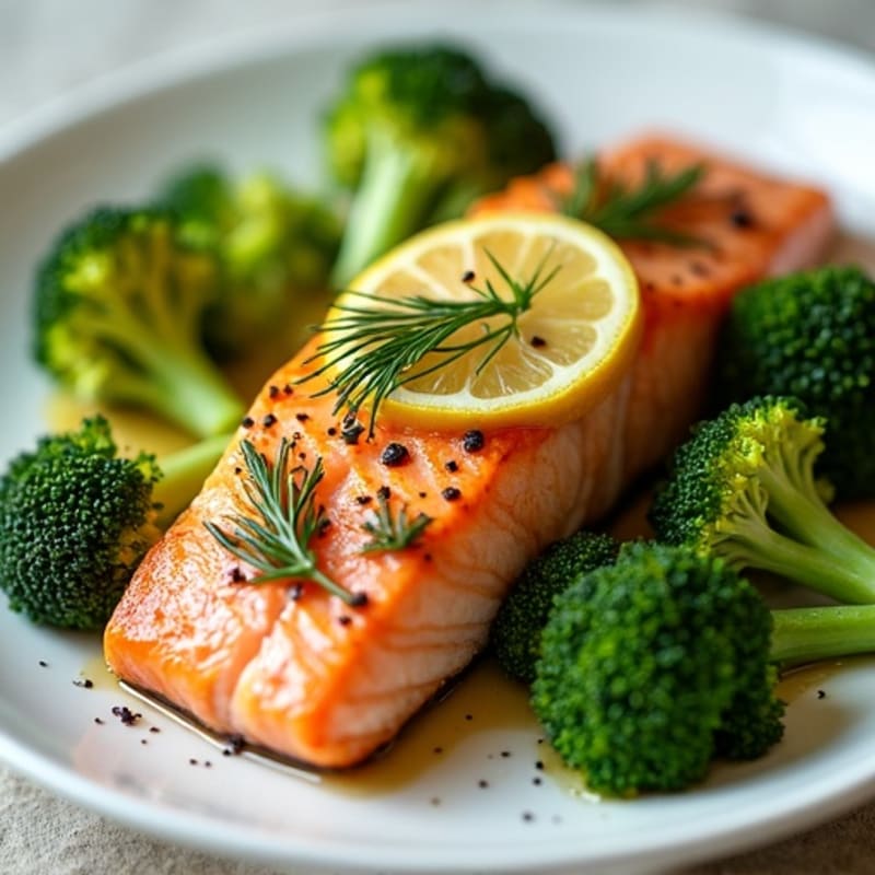 Lemon-Herb Roasted Salmon with Roasted Broccoli
