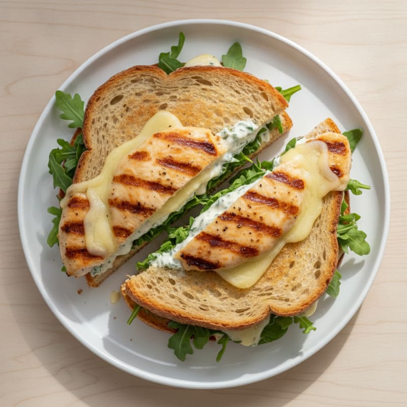 Grilled Chicken and Cheese Sourdough Sandwich