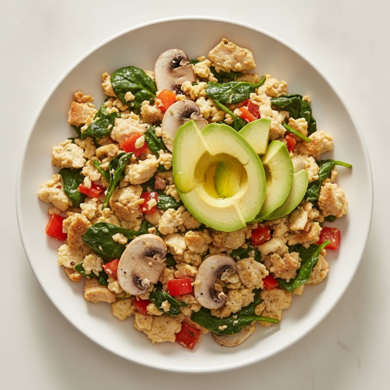 Egg White Veggie Scramble with Turkey Breast