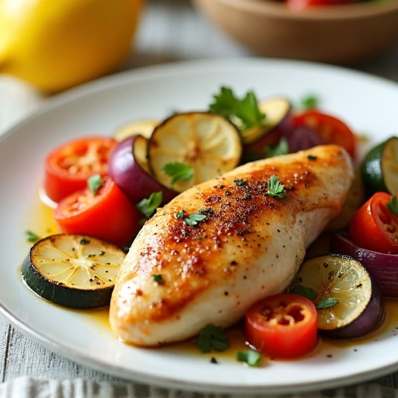 Lemon-Garlic Spiced Chicken with Roasted Vegetables