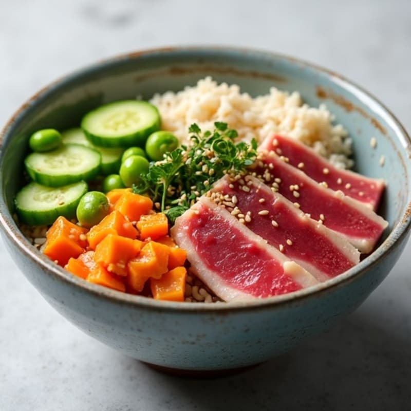 Fresh Ahi Tuna Poke Bowl with Sesame Rice