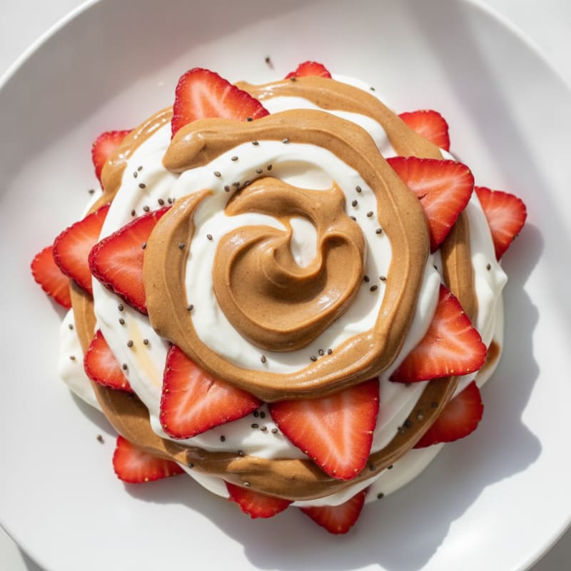 Greek Yogurt Protein Parfait with Berries and Almond Butter