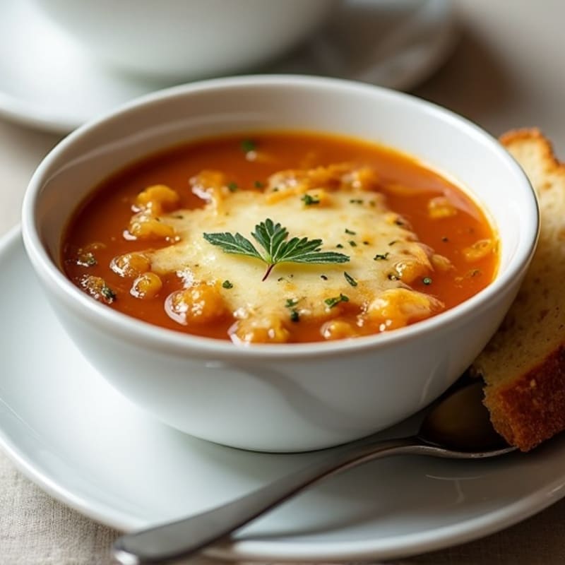 Lightened-Up French Onion Soup with Herb-Crusted Sourdough