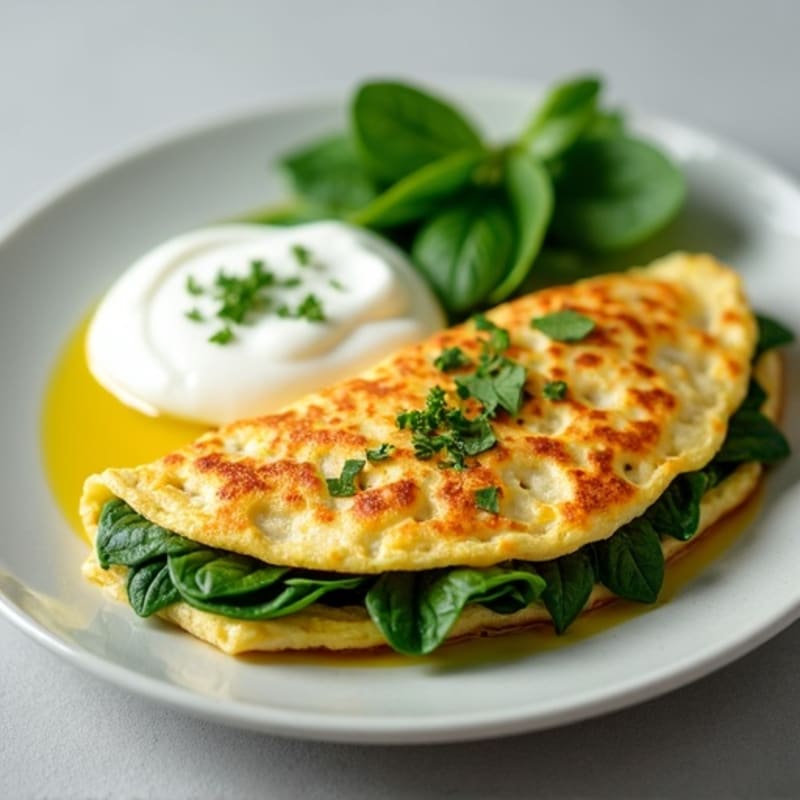 Egg White Spinach Omelette with Greek Yogurt