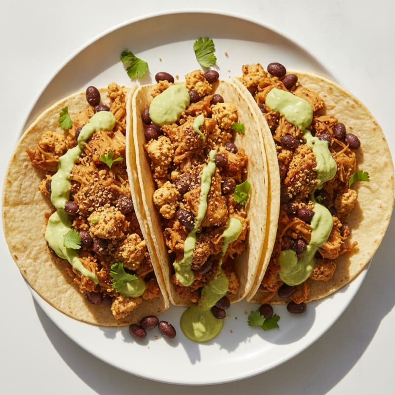 Jackfruit Tacos with Avocado Crema