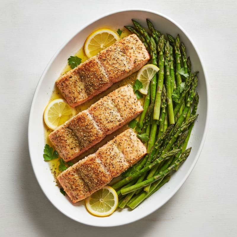 Lemon Herb Baked Salmon with Asparagus
