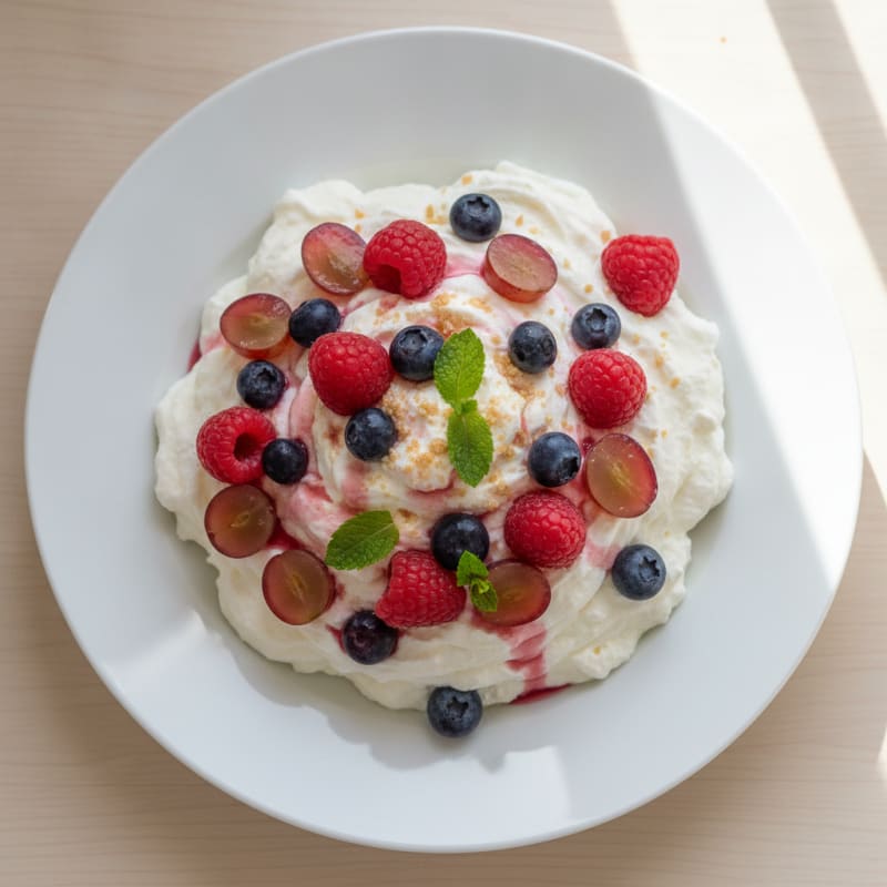 Greek Yogurt Protein Mousse with Mixed Berries