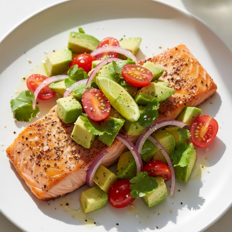 Pan-Seared Salmon with Avocado Salsa