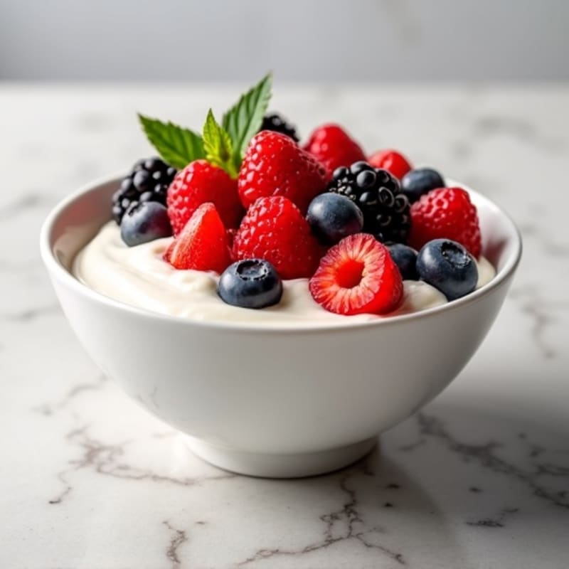 Silky Protein Yogurt Bowl with Mixed Berries
