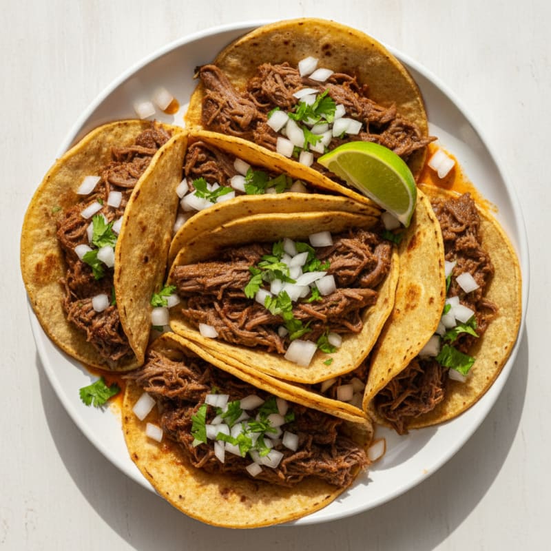 Shredded Beef Birria Tacos
