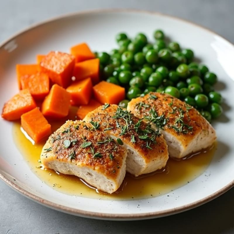 Herb-Crusted Sheet Pan Chicken with Roasted Sweet Potatoes