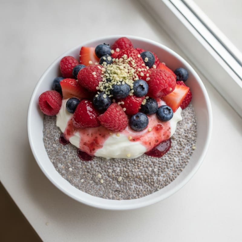 Berry Chia Seed Pudding Parfait