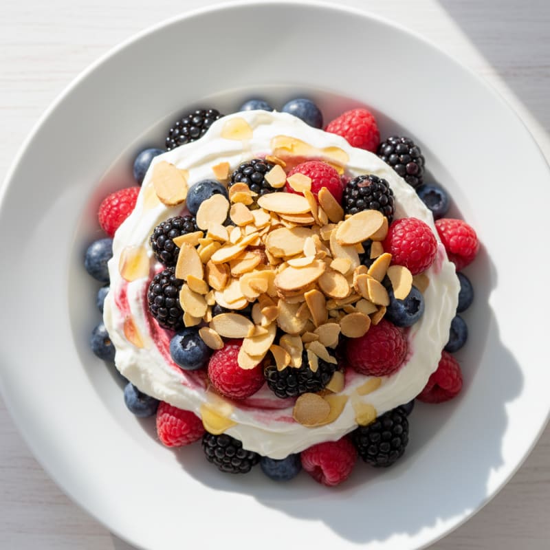 Greek Yogurt Protein Parfait with Mixed Berries