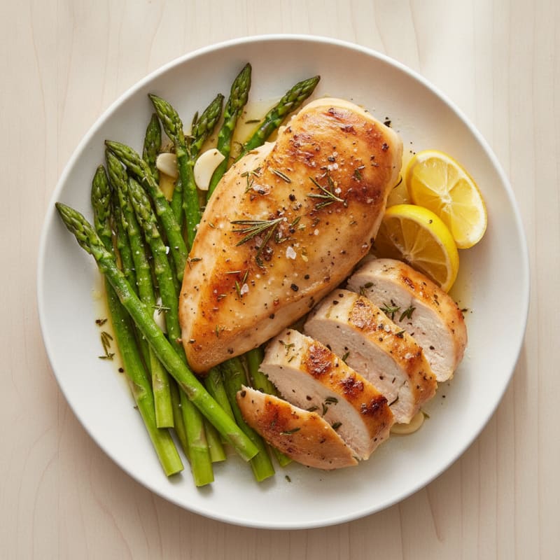 Lemon-Herb Roasted Chicken with Asparagus