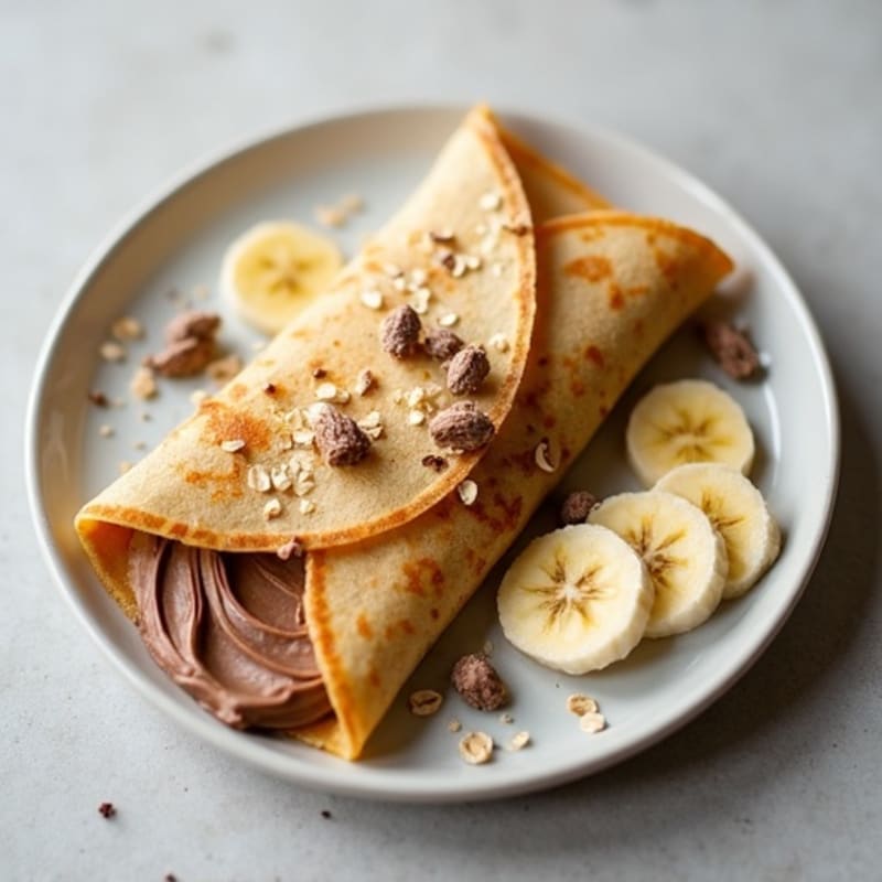 Protein Crepes with Banana and Creamy Chocolate-Hazelnut Filling