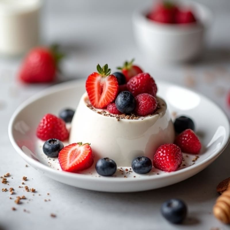 Silky Greek Yogurt Protein Pudding with Berries