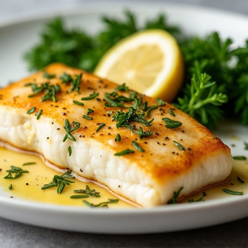 Lemon Herb Pan Seared Tilapia with Garlic Butter Sauce