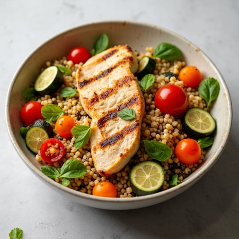 Grilled Chicken and Quinoa Bowl with Roasted Vegetables