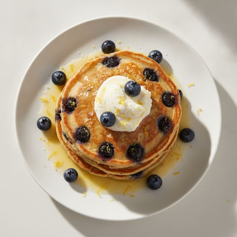 Blueberry Ricotta Pancakes with Lemon Zest