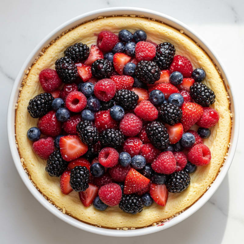 Greek Yogurt Protein Cheesecake with Fresh Berries