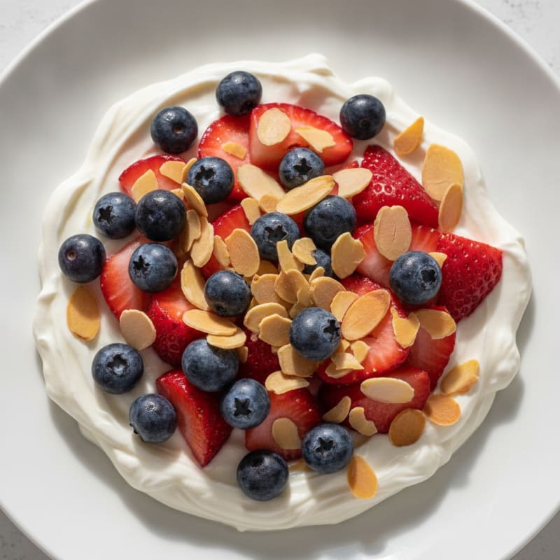 Creamy Greek Yogurt Protein Parfait with Berries and Almonds